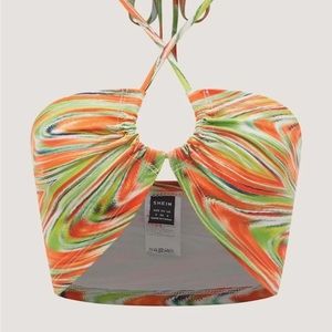 Multi color halter top